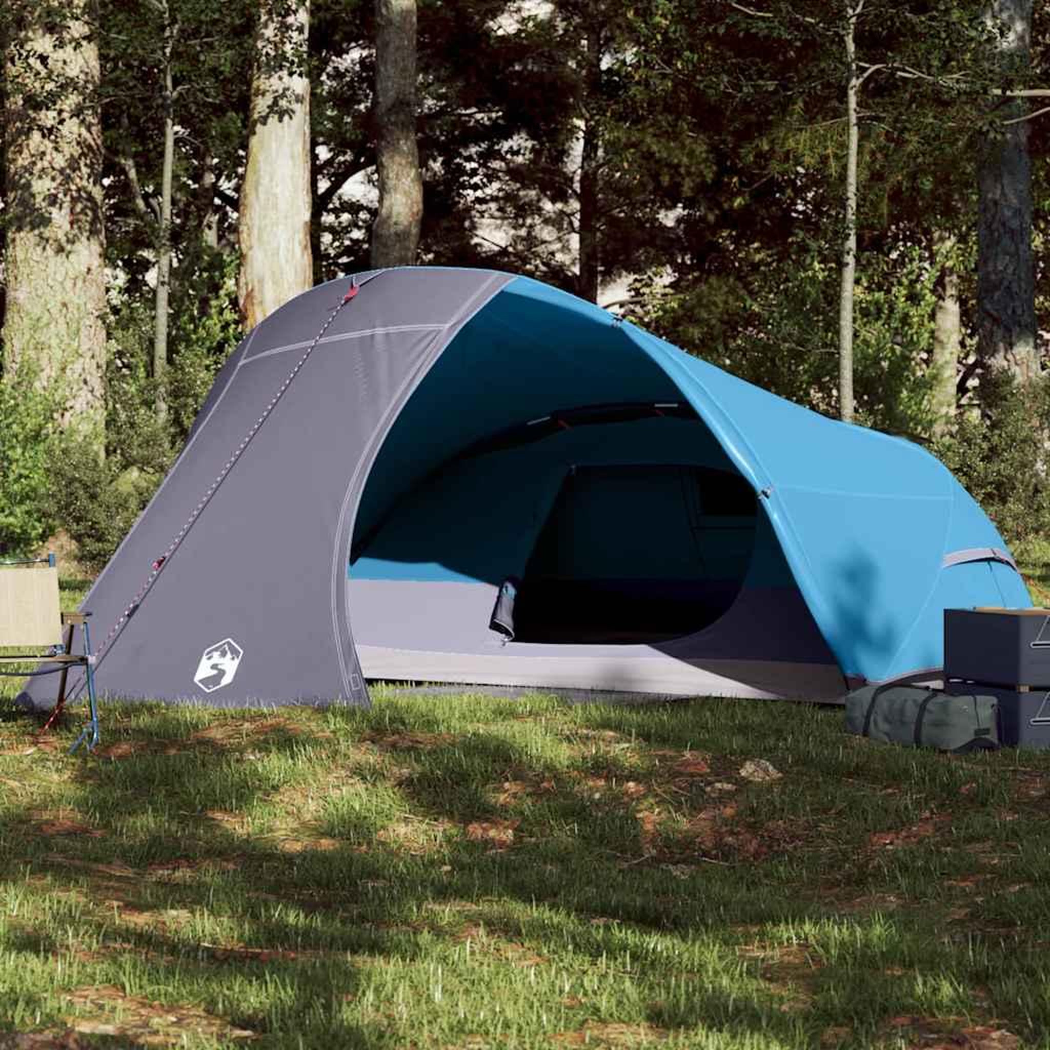 VIDAXL Tente de camping a dome 4 personnes bleu impermeable