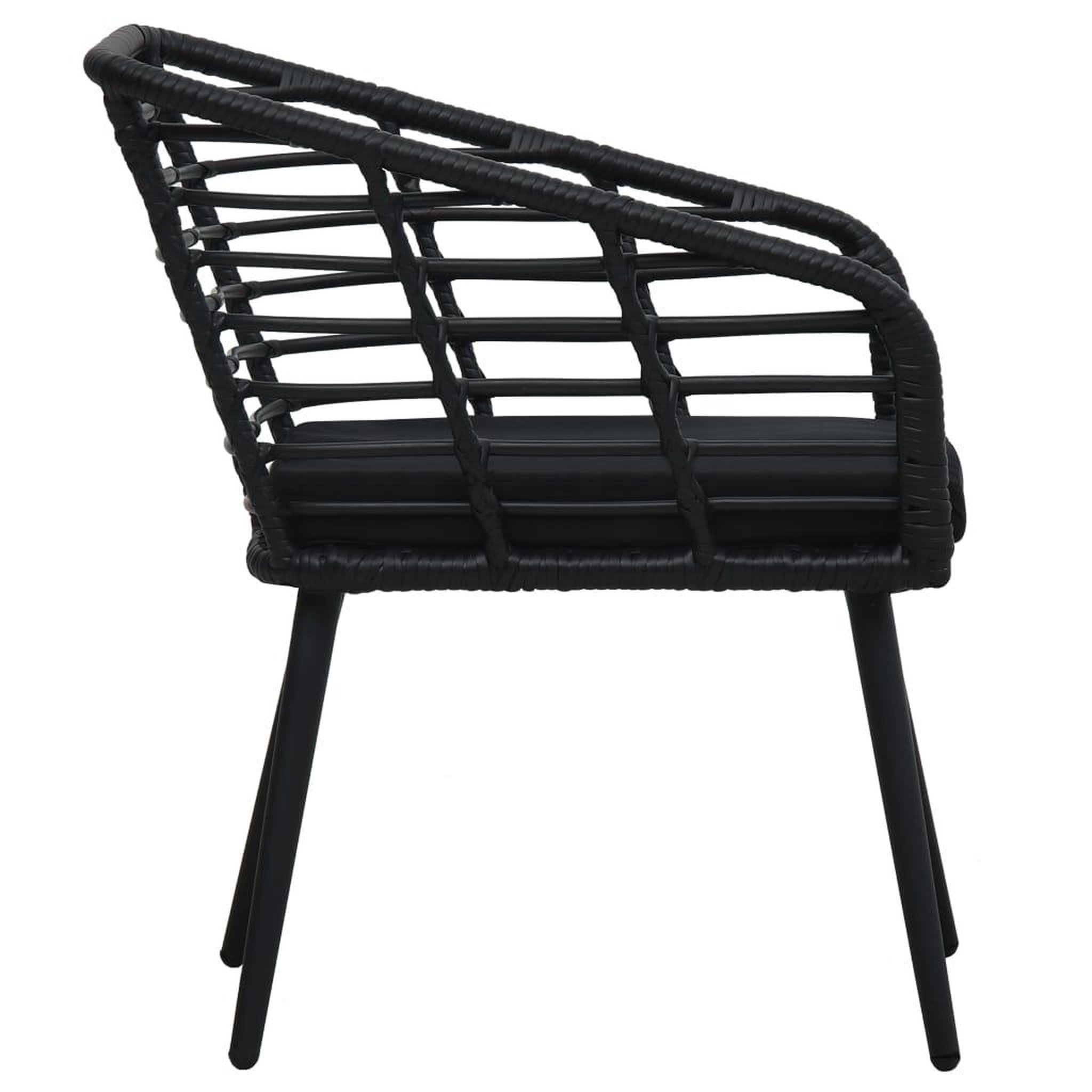 Voir la diapositive 4 : VIDAXL Chaises de jardin lot de 2 avec coussins Resine tressee Noir