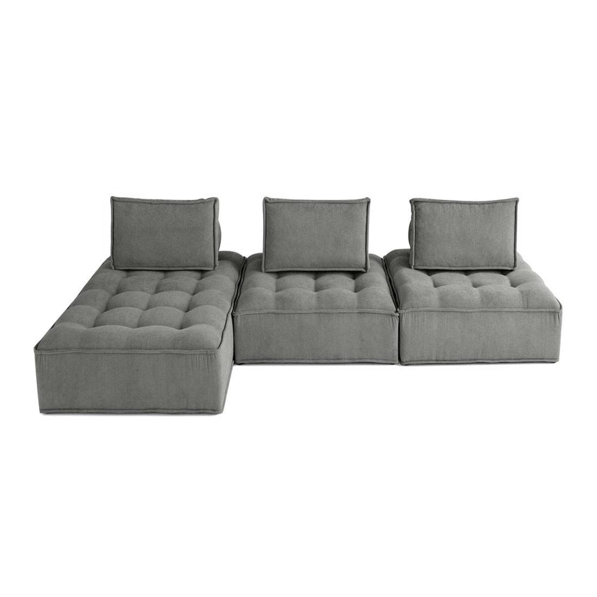 Voir la diapositive 1 : LISA DESIGN Marisol - canapé d'angle modulable 4 places - velours texturé