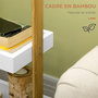 Voir la diapositive 6 : HOMCOM Desserte chariot de service 3 compartiments MDF blanc structure bois de bambou verni