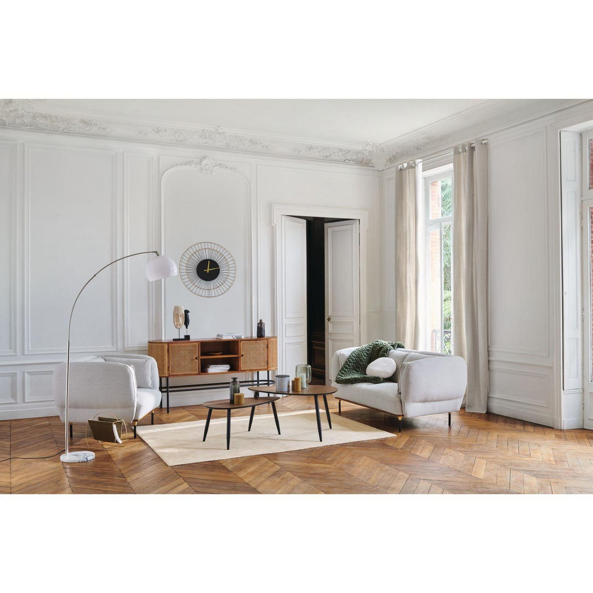 ATMOSPHERA Canapé Isée - 2 places - Gris