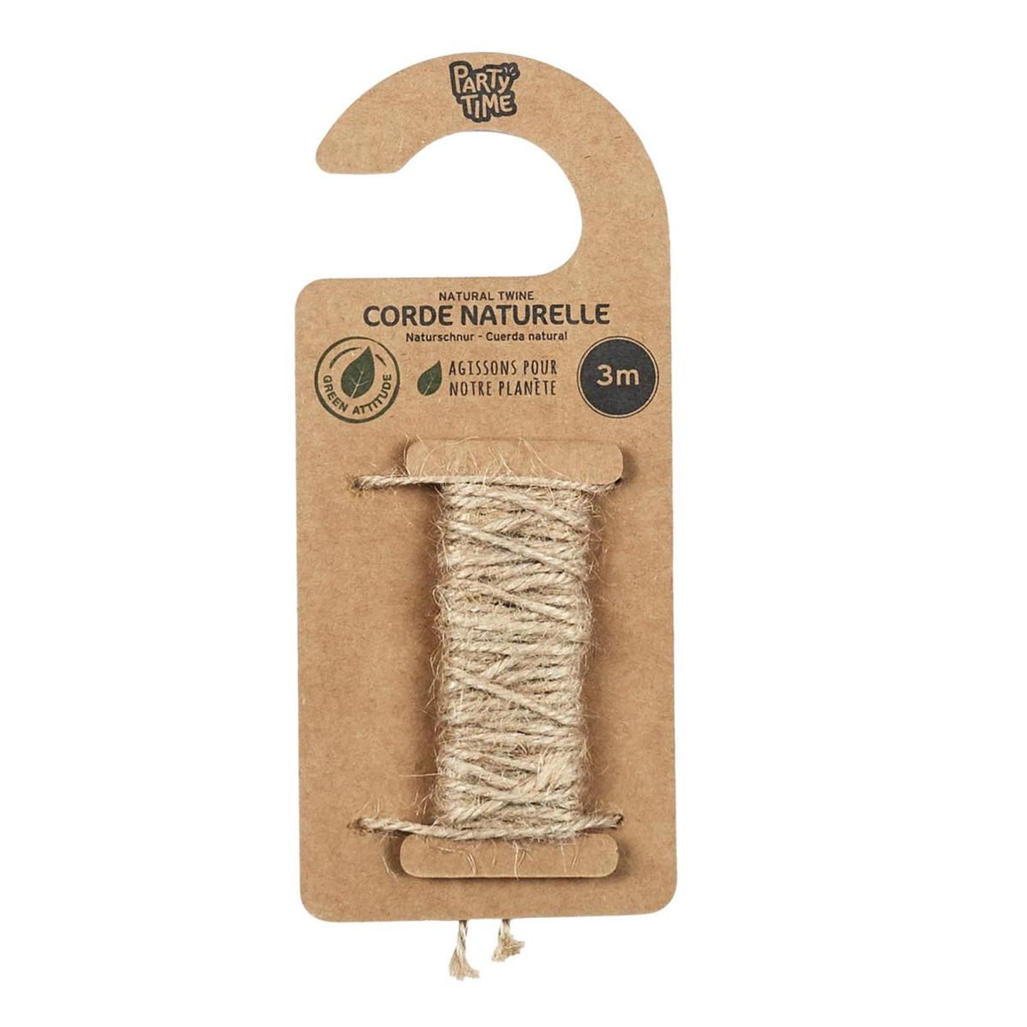 PARTY TIME Corde naturelle  bobine  3m beige