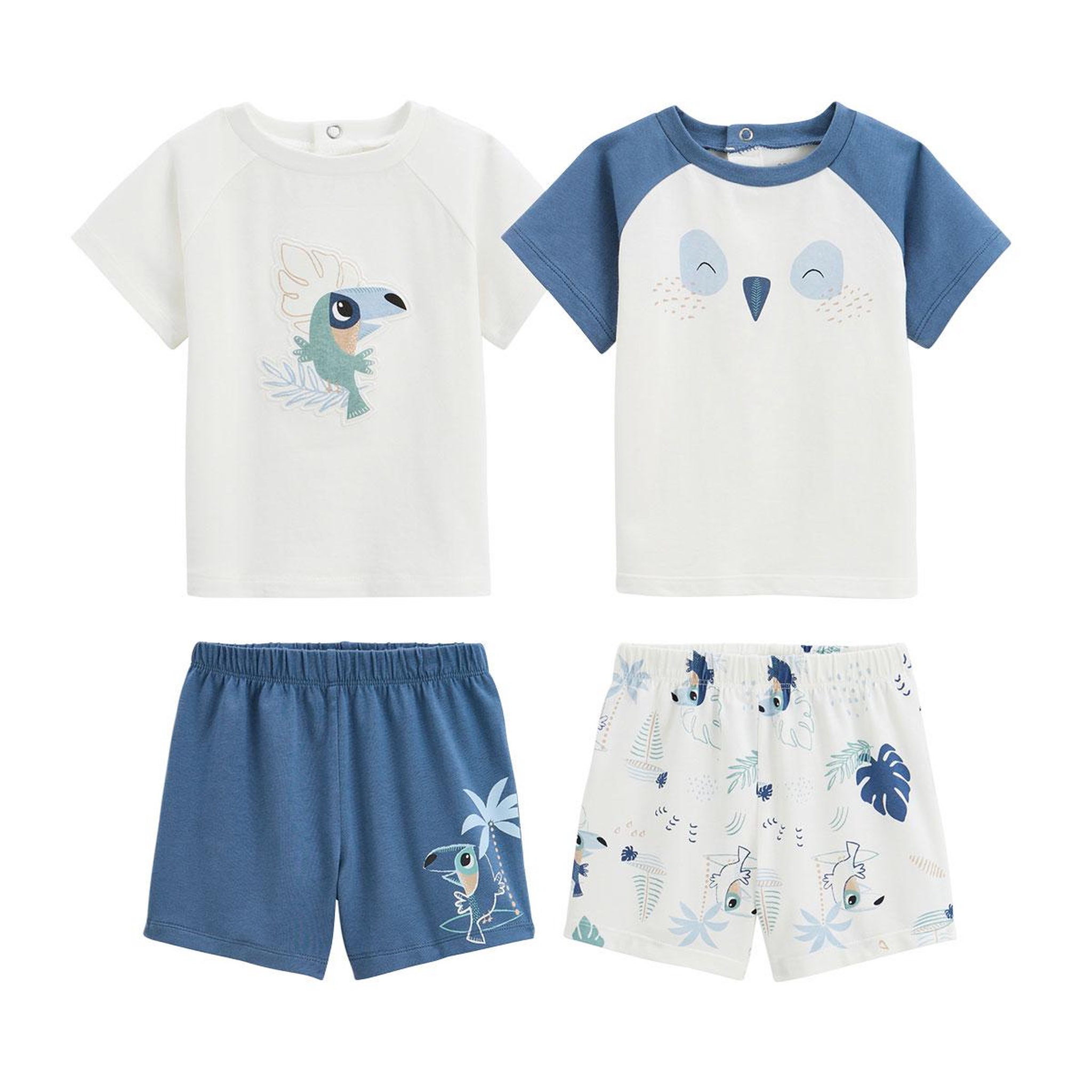 Voir la diapositive 1 : Petit Béguin Lot de 2 pyjamas short enfant 2 pièces toucana