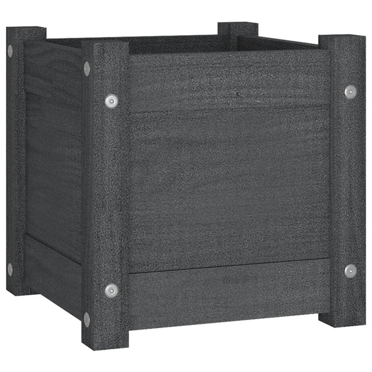 VIDAXL Jardiniere d'exterieur Gris 31x31x31 cm Bois de pin massif