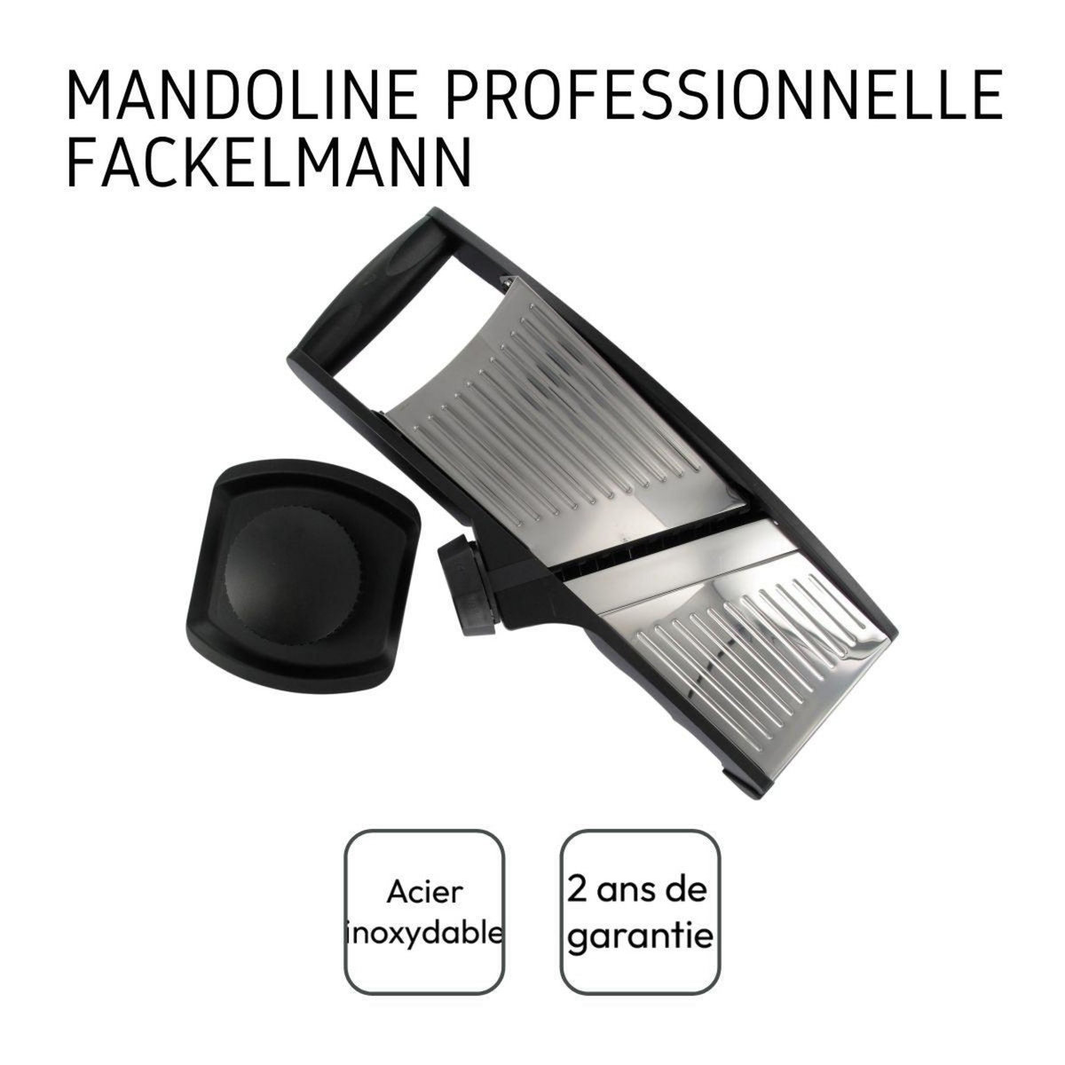 Fackelmann Mandoline professionnelle avec protège main en acier inoxydable Fackelmann Handmade Tradition