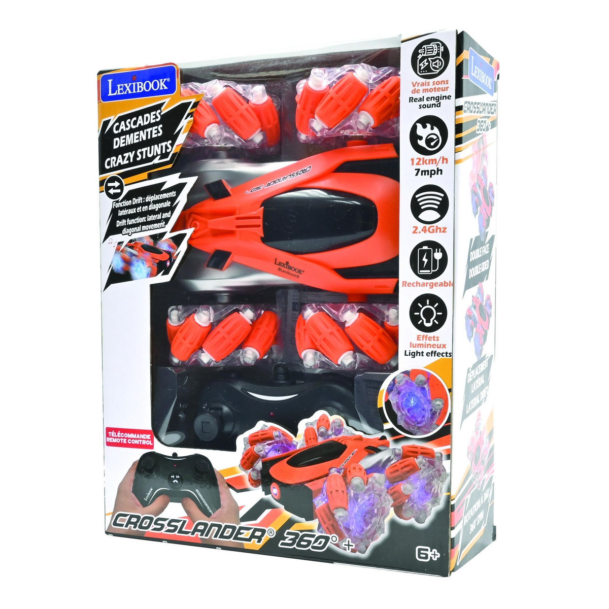 Lexibook Crosslander 360+ – Voiture télécommandée tout-terrain