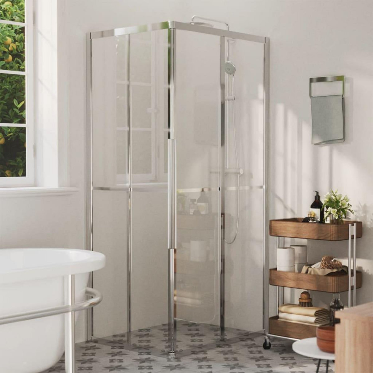 VIDAXL Cabine de douche ESG 90x70x180 cm