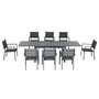 Voir la diapositive 5 : OUTSUNNY Ensemble de jardin 8 personnes chaises empilables table extensible 135/270L cm alu. textilène gris