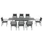 Voir la diapositive 5 : OUTSUNNY Ensemble de jardin 8 personnes chaises empilables table extensible 135/270L cm alu. textilène gris