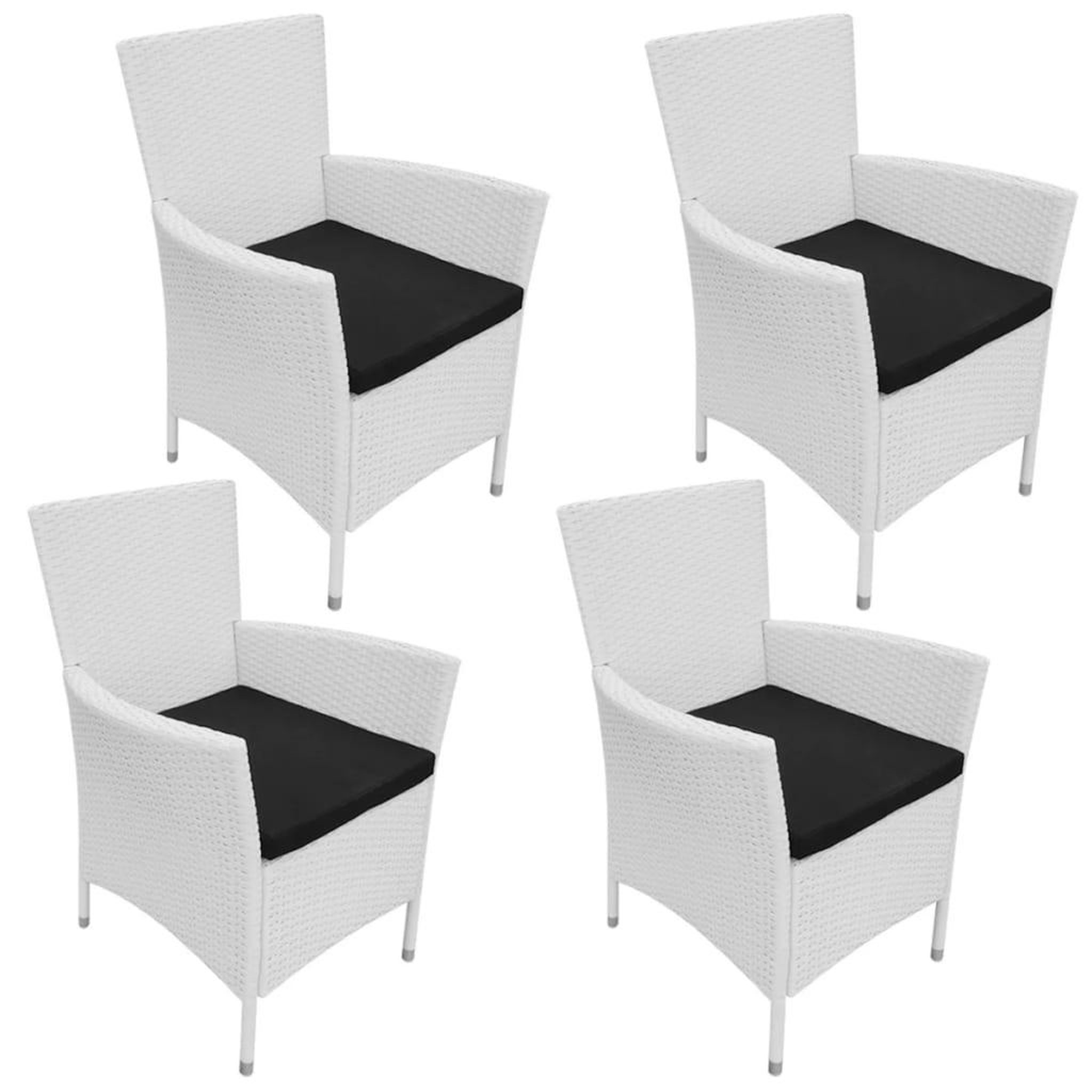 Voir la diapositive 5 : VIDAXL Salon de jardin 5 pcs Resine tressee Blanc-creme