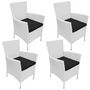 Voir la diapositive 5 : VIDAXL Salon de jardin 5 pcs Resine tressee Blanc-creme