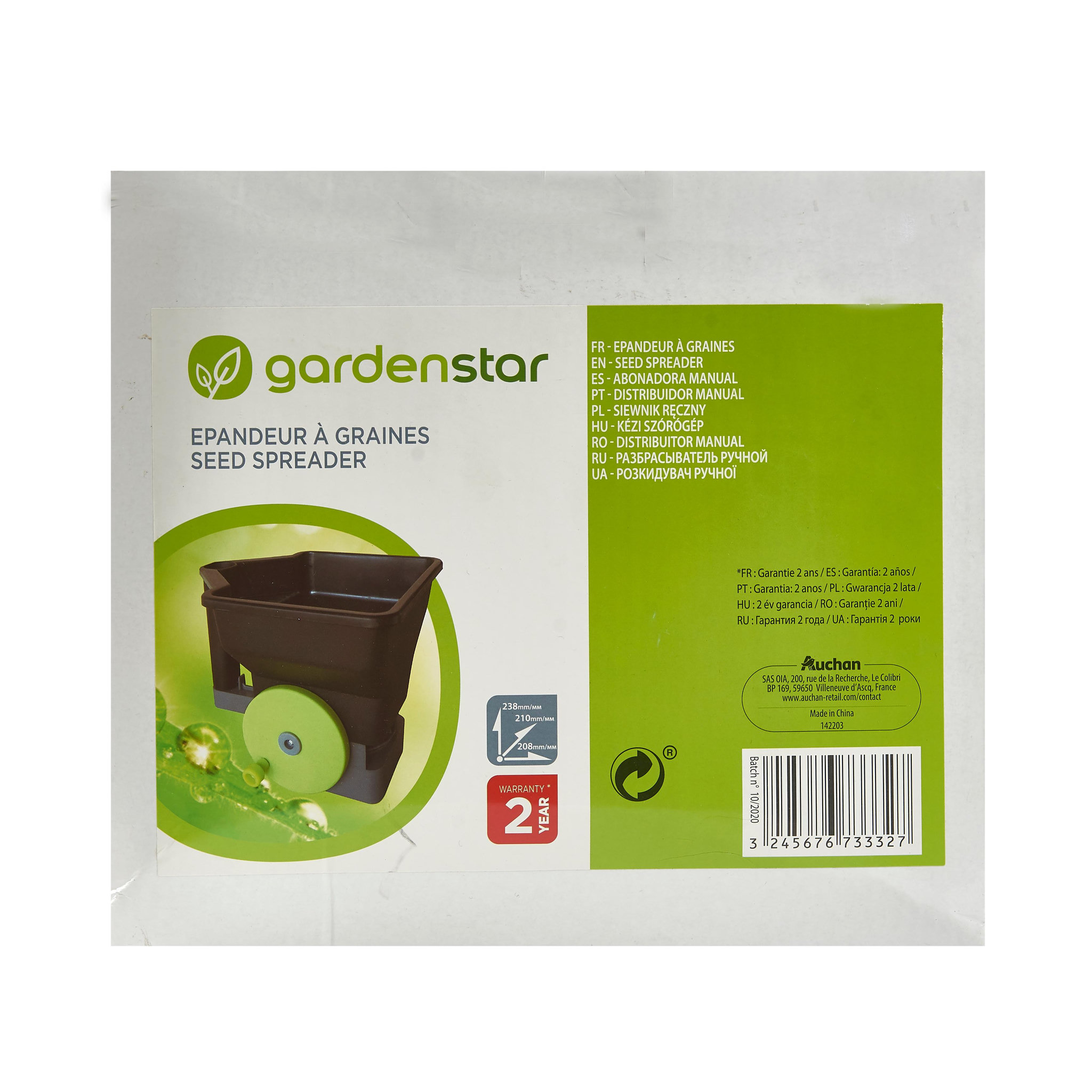 Voir la diapositive 2 : GARDENSTAR Epandeur à graines manuel - 3L