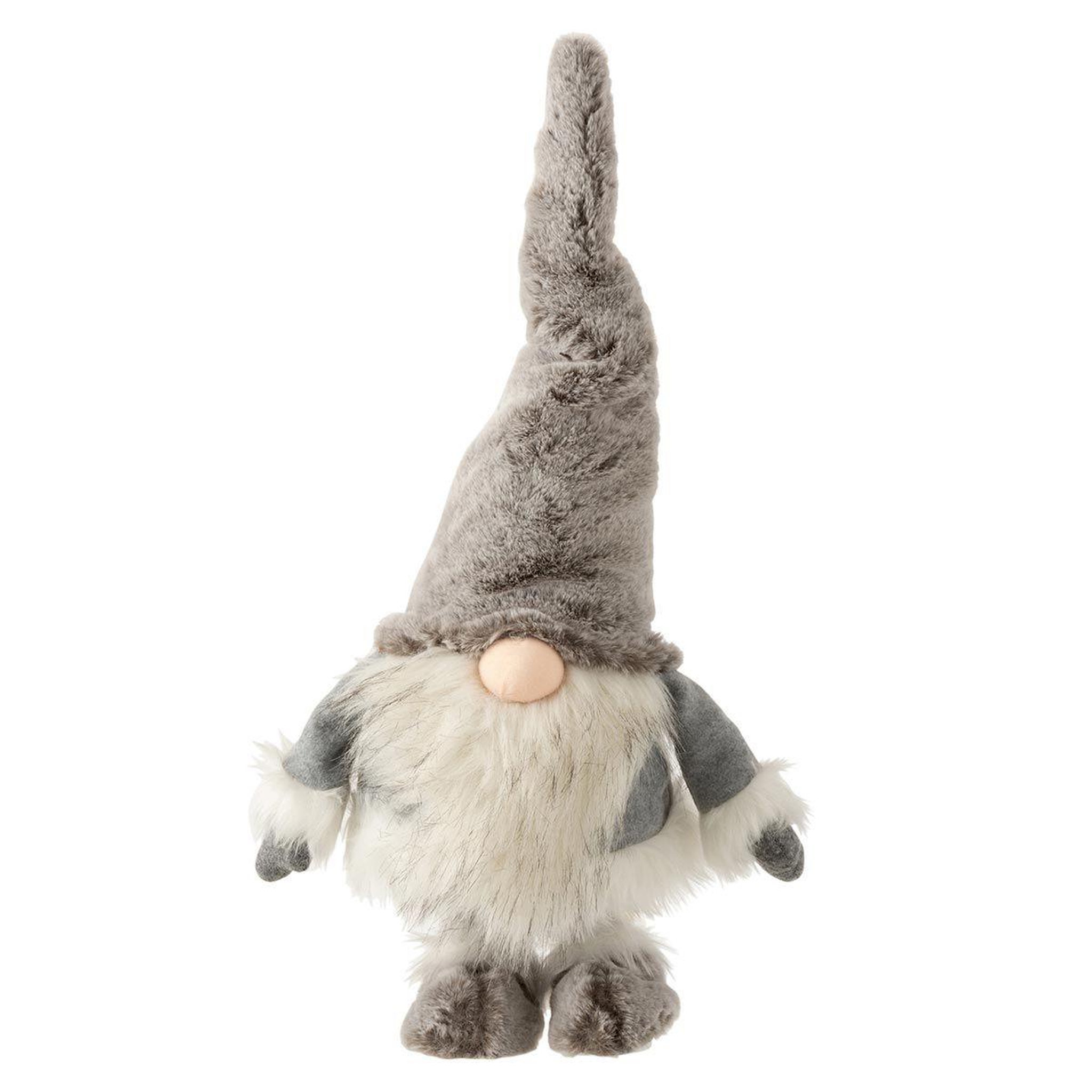 J-LINE Statuette déco  père noël qui bouge  48cm gris