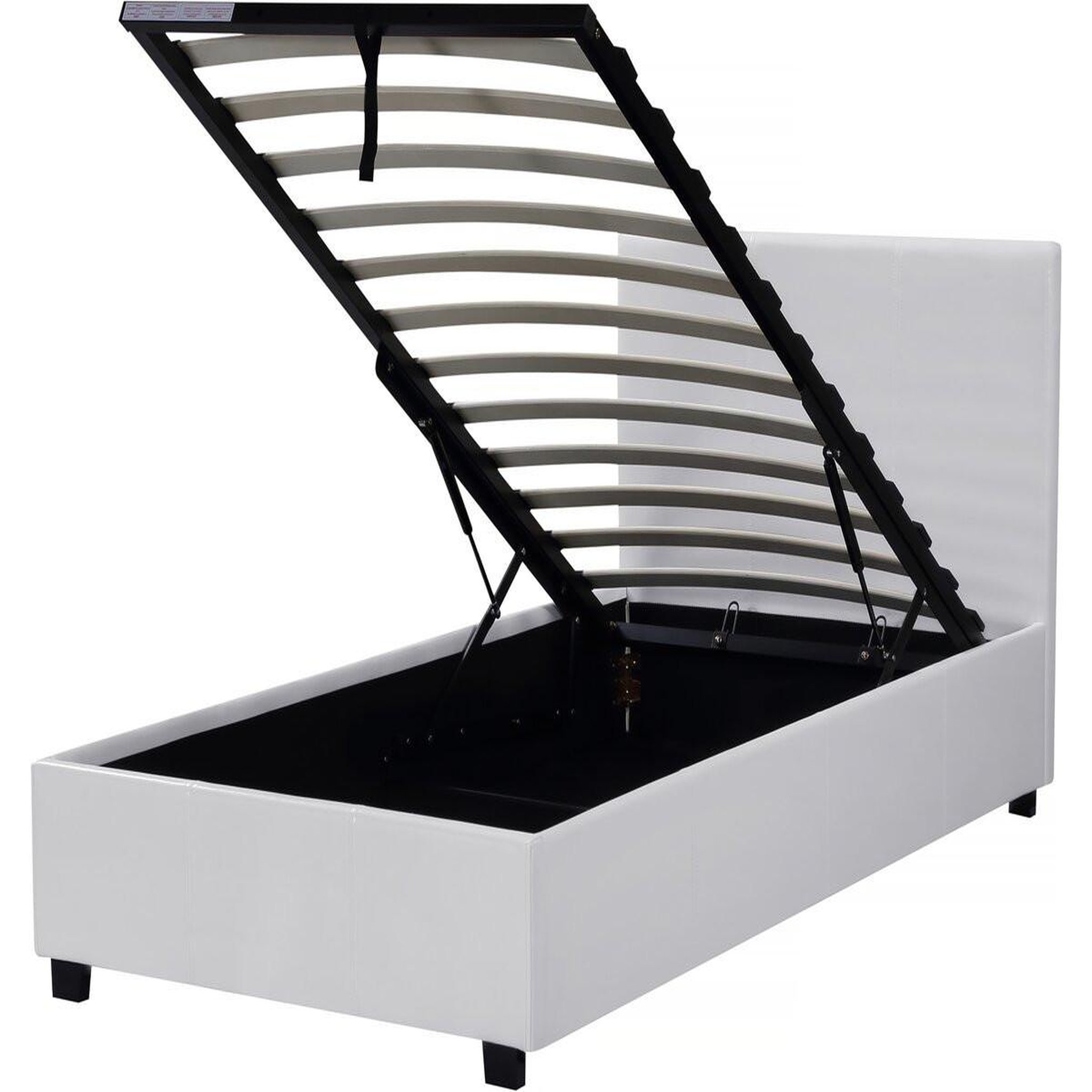 Voir la diapositive 3 : Habitat et Jardin Lit avec coffre  carla  - 90 x 190 cm - blanc