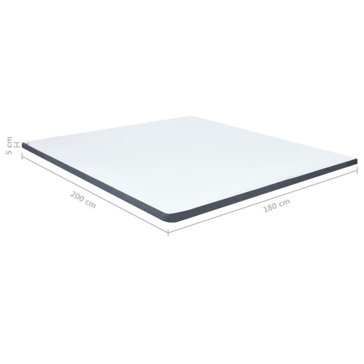 VIDAXL Surmatelas de sommier tapissier 200x180x5 cm