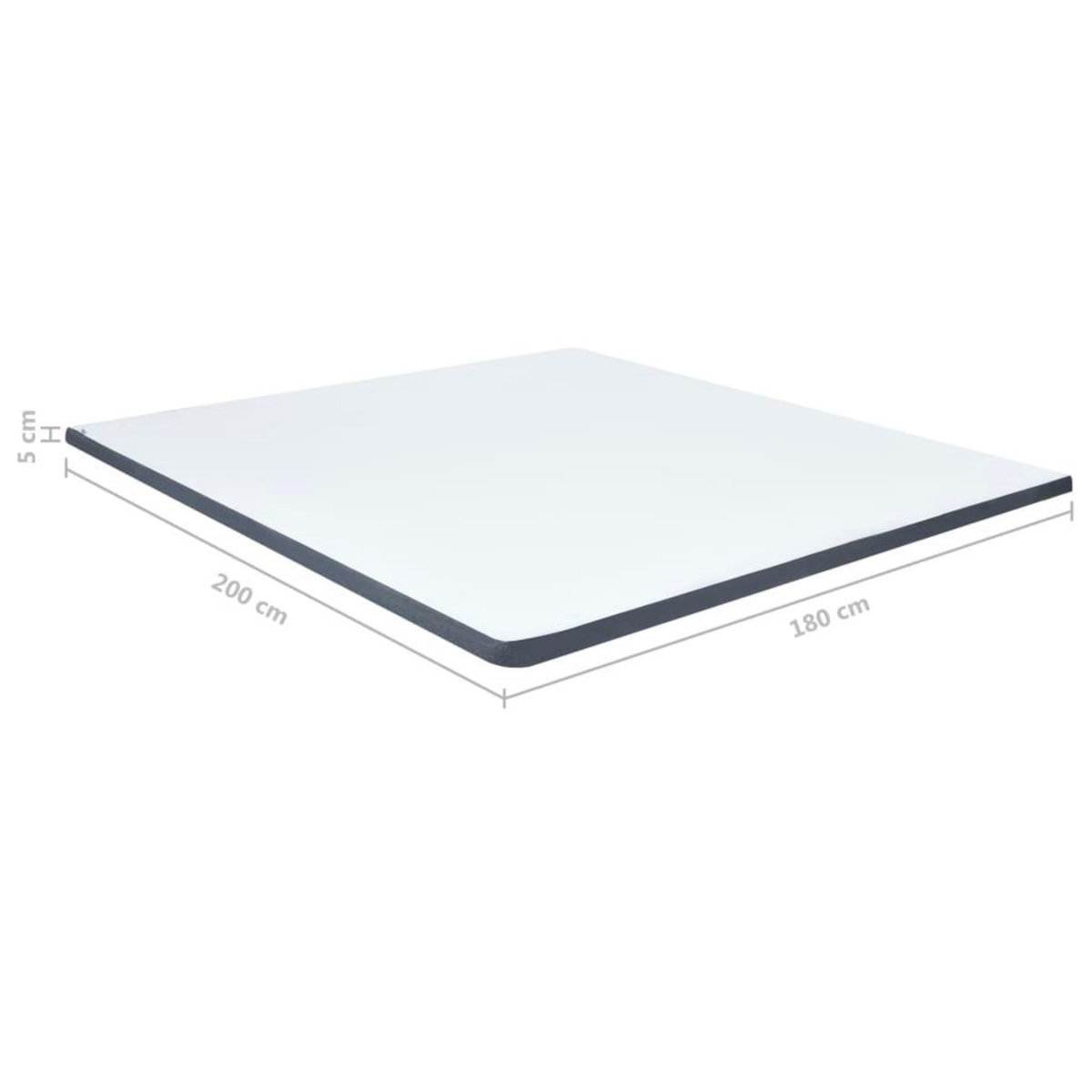 VIDAXL Surmatelas de sommier tapissier 200x180x5 cm