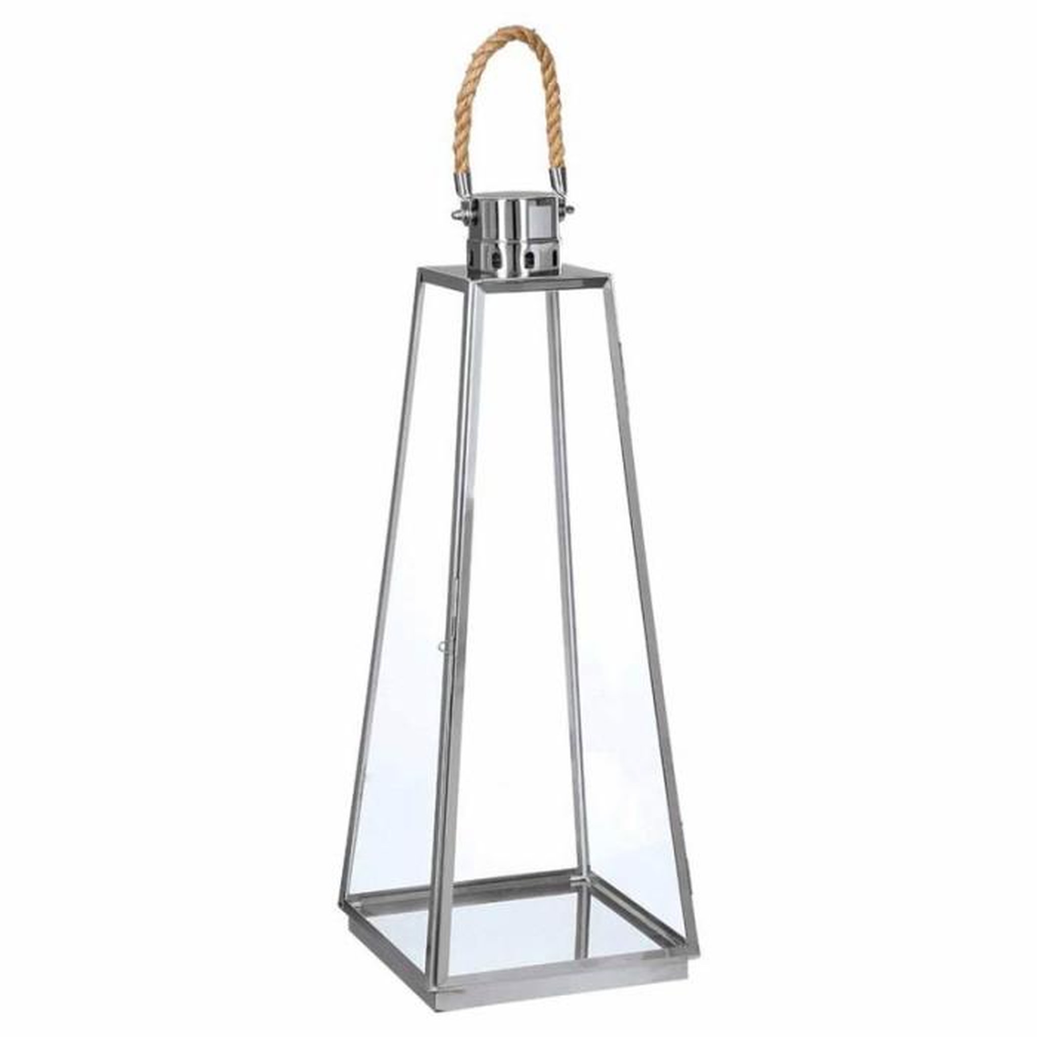 Voir la diapositive 4 : ATMOSPHERA Lot de 3 Lanternes Exterieur  Vérone  73cm Inox & Verre