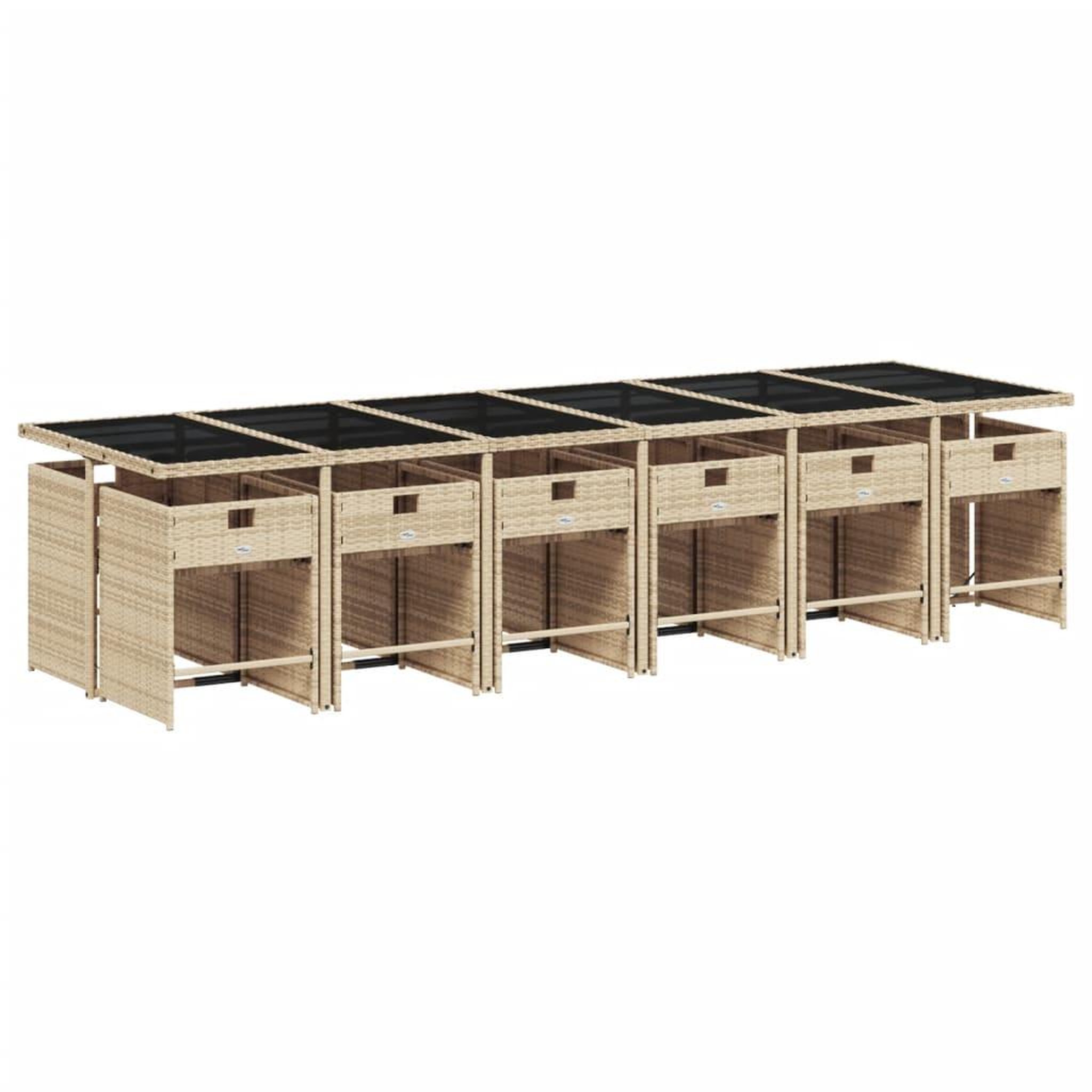 Voir la diapositive 3 : VIDAXL Ensemble a manger de jardin et coussins 13 pcs beige