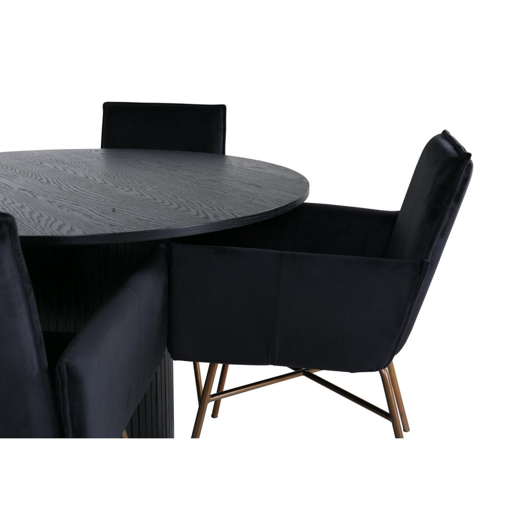 Voir la diapositive 3 : Paris Prix Ensemble table à manger & 4 chaises  bianca & petra  110cm noir