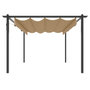 Voir la diapositive 3 : VIDAXL Tonnelle de jardin avec toit retractable 4x3 m Taupe