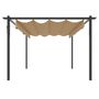 Voir la diapositive 3 : VIDAXL Tonnelle de jardin avec toit retractable 4x3 m Taupe