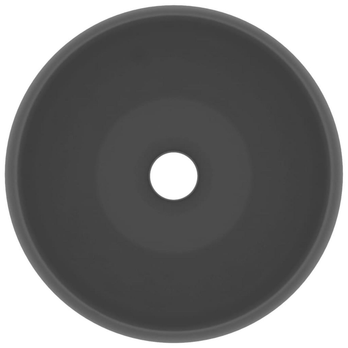 VIDAXL Lavabo rond de luxe Gris fonce mat 40x15 cm Ceramique