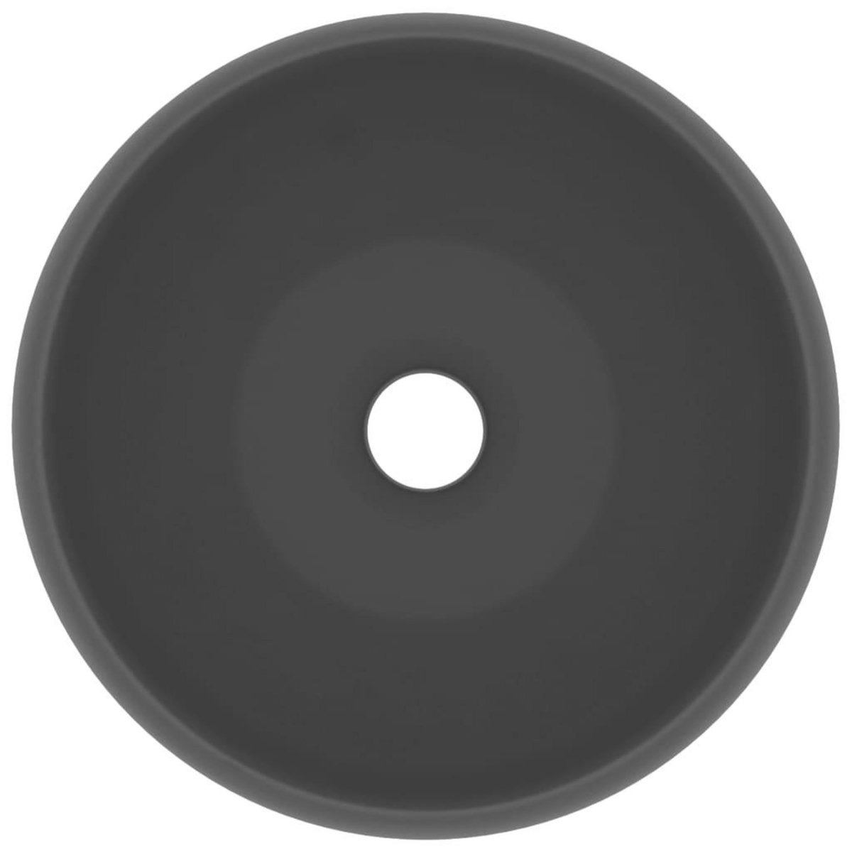 VIDAXL Lavabo rond de luxe Gris fonce mat 40x15 cm Ceramique