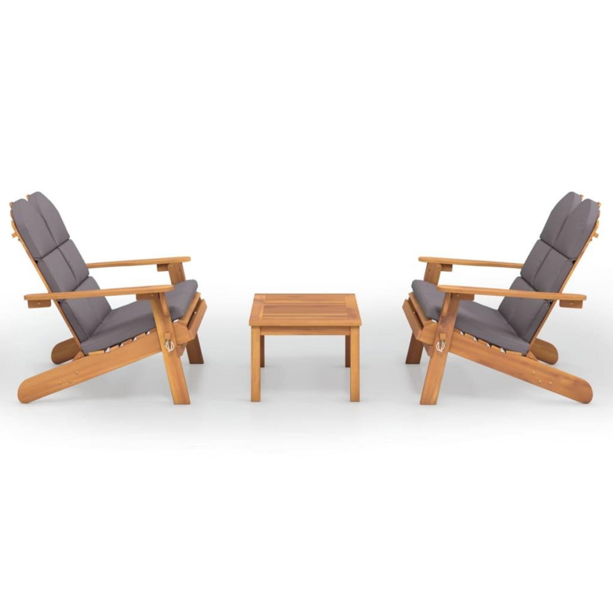 VIDAXL Ensemble de salon de jardin Adirondack 3 pcs bois acacia solide