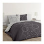 Voir la diapositive 1 : VISION VISION Parure de couette Lenny - 100% coton - 1 housse de couette 140 x 200 cm + 1 taie 65 x 65 cm - Gris anthracite