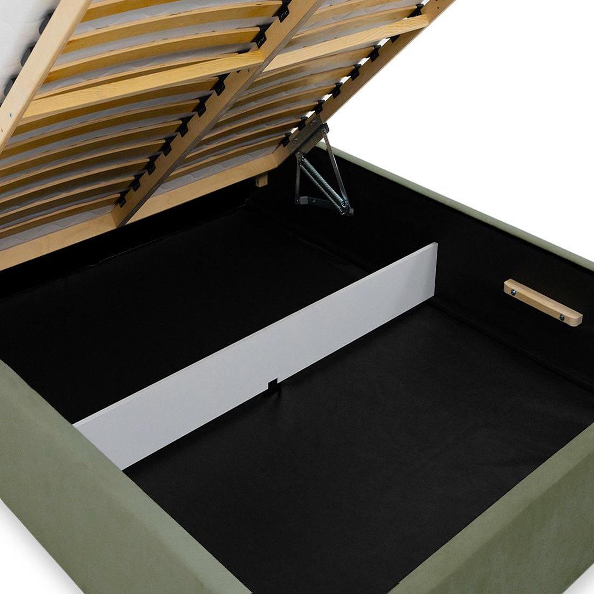 Voir la diapositive 5 : BEST MOBILIER John - lit coffre - 160x200 cm - en velours - sommier inclus
