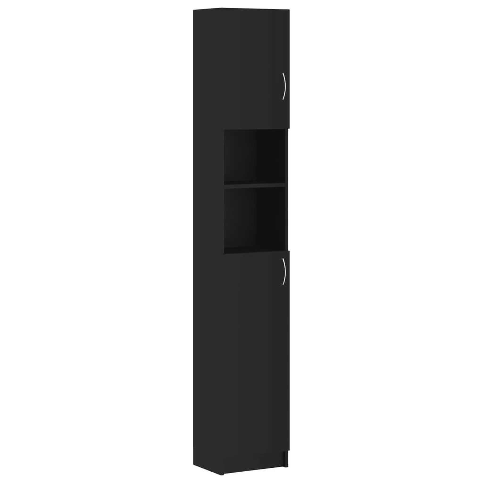 Voir la diapositive 2 : VIDAXL Armoire de salle de bain Noir 32x25,5x190 cm Bois d'ingenierie