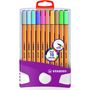 Voir la diapositive 1 : STABILO Lot de 20 stylos feutres pointe fine 0.4mm 10 éclatantes + 10 pastels Point 88 