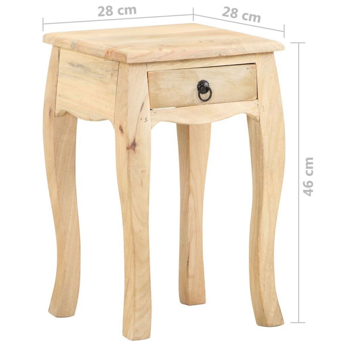 VIDAXL Table de chevet 28x28x46 cm Bois de manguier massif