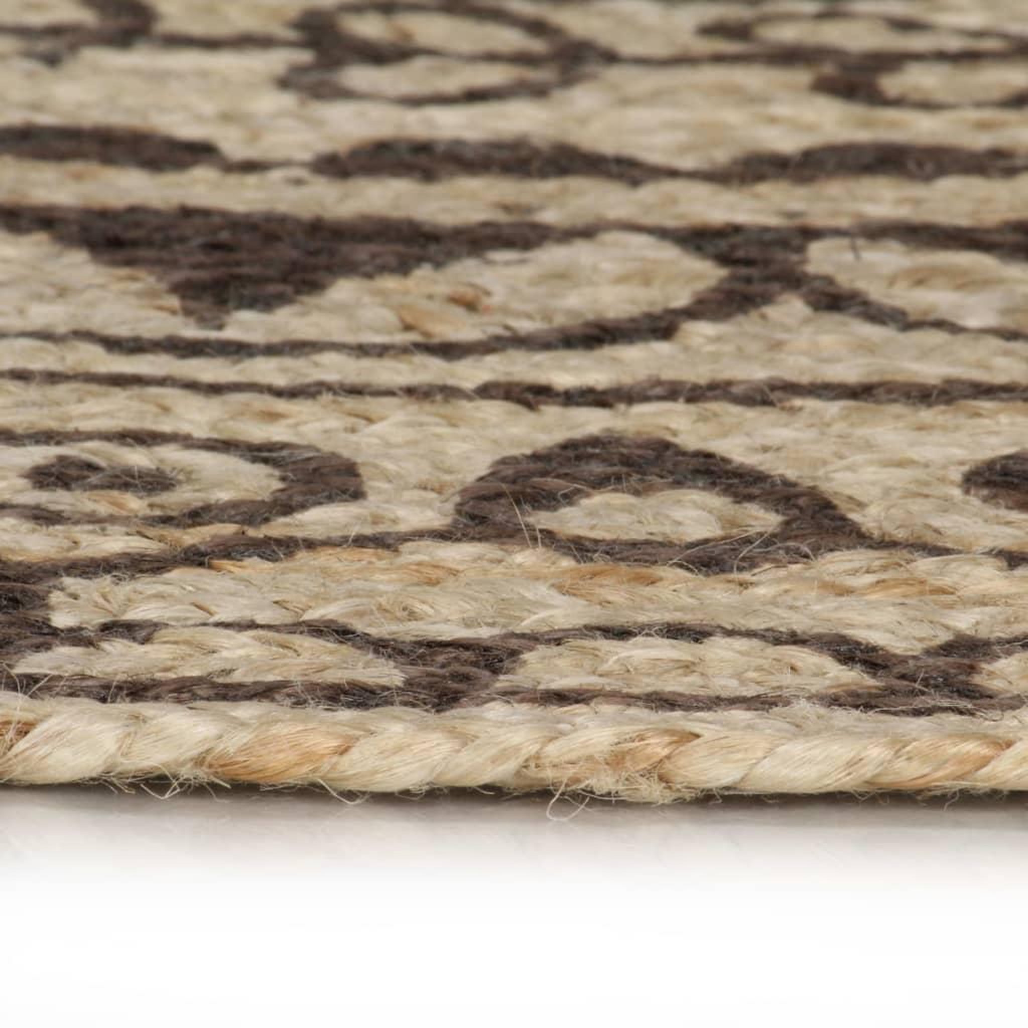 Voir la diapositive 3 : VIDAXL Tapis fait a la main Jute avec imprime marron fonce 150 cm