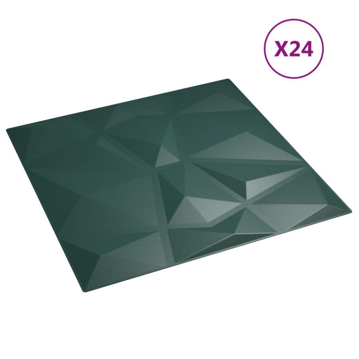 VIDAXL Panneaux muraux 24 pcs vert 50x50 cm XPS 6 m^2 losange