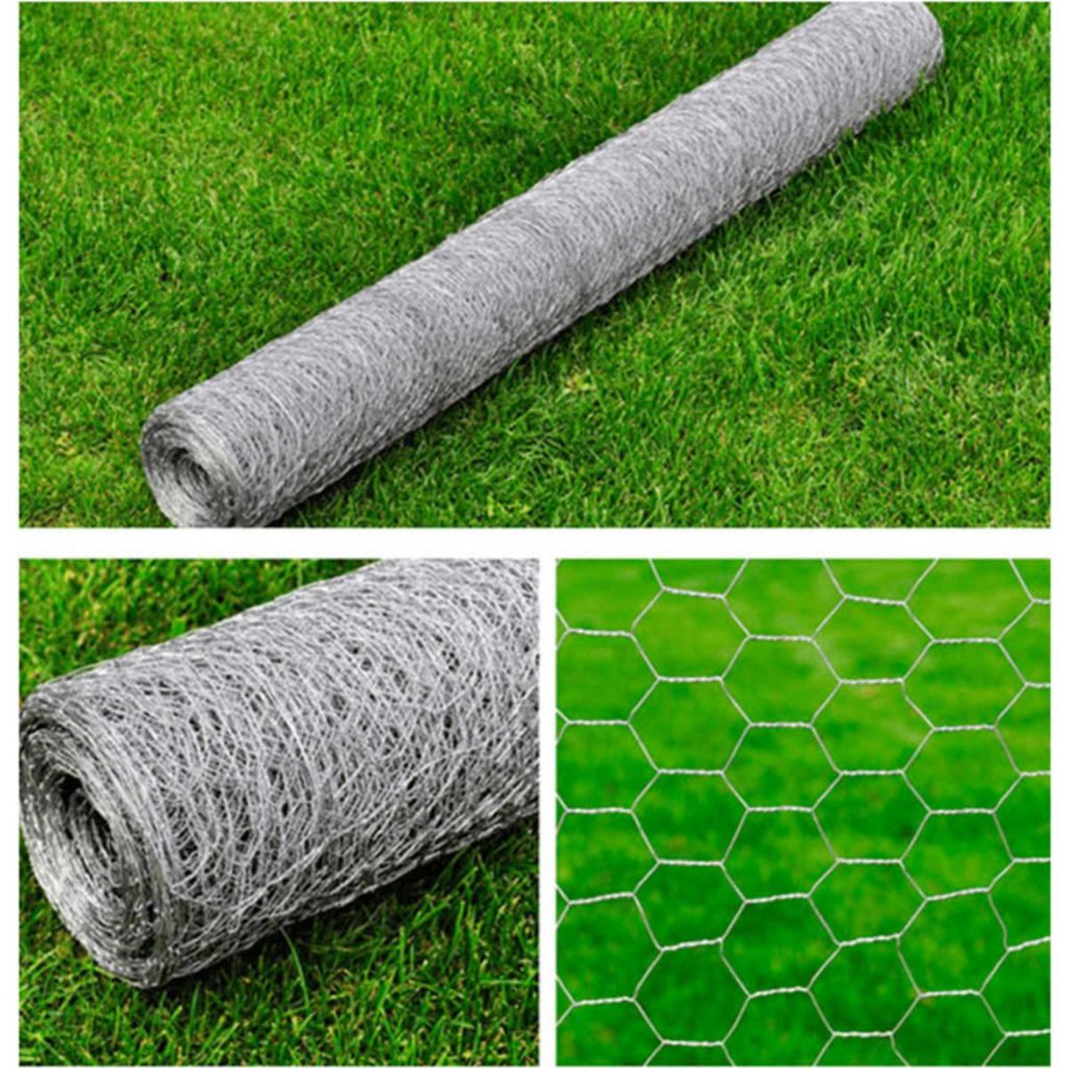 VIDAXL Cloture en treillis Acier galvanise Hexagonal 1x25 m Argente