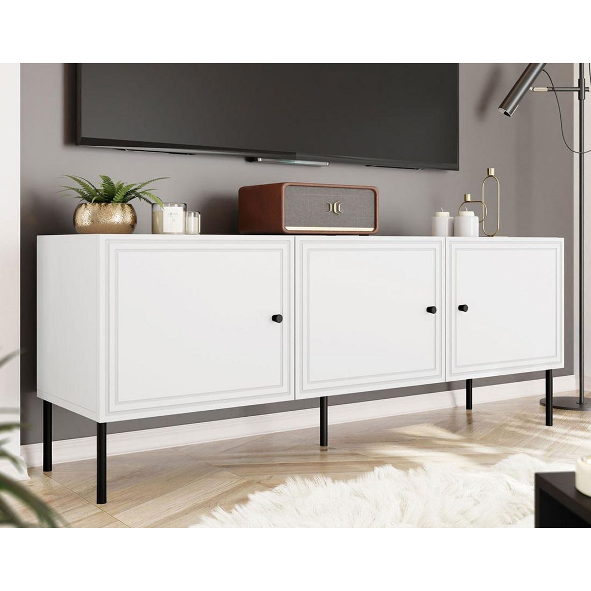 BEST MOBILIER Lavaggi - meuble tv - 3 portes - 150 cm