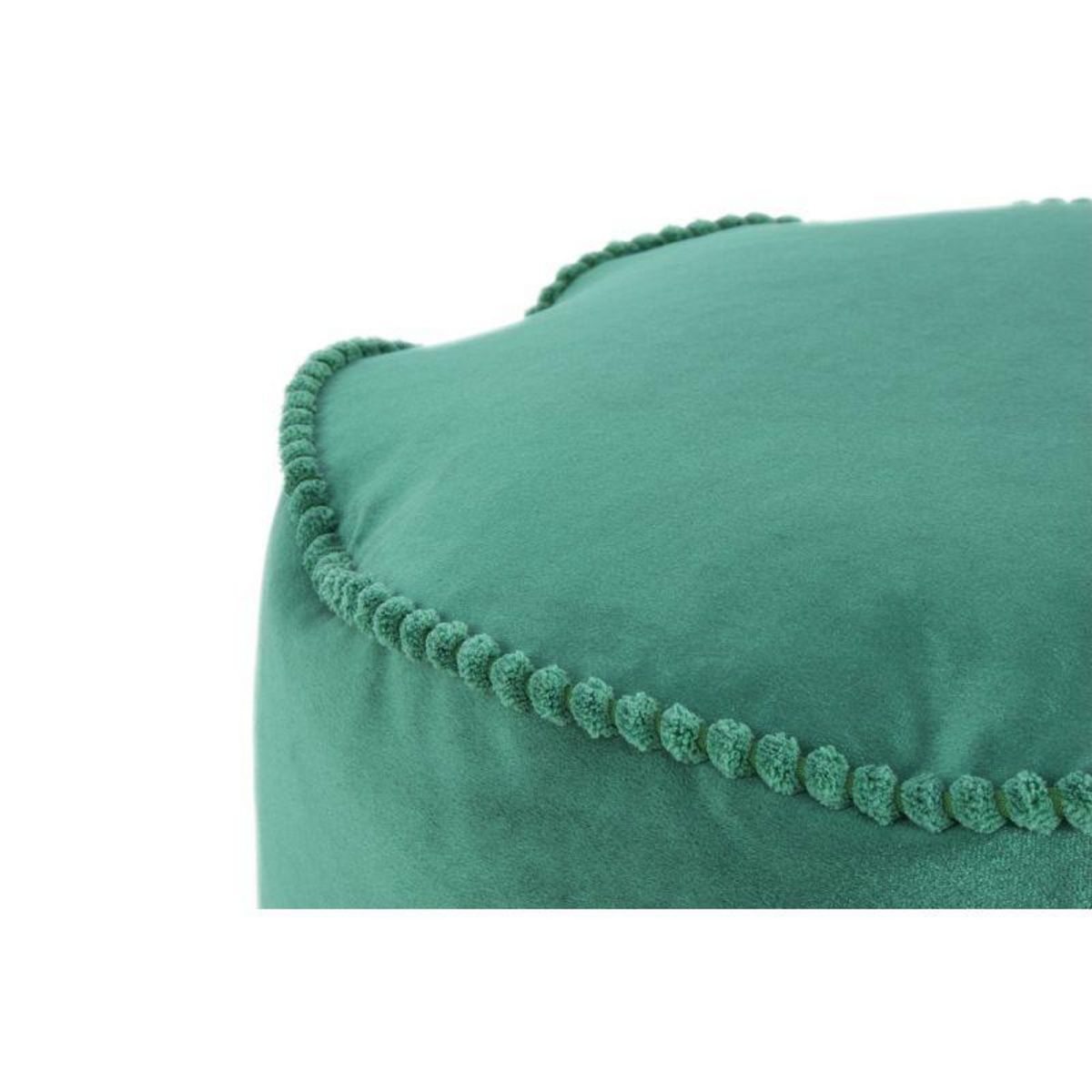 Paris Prix Pouf Rond en Velours  Taj Mahal  47cm Vert