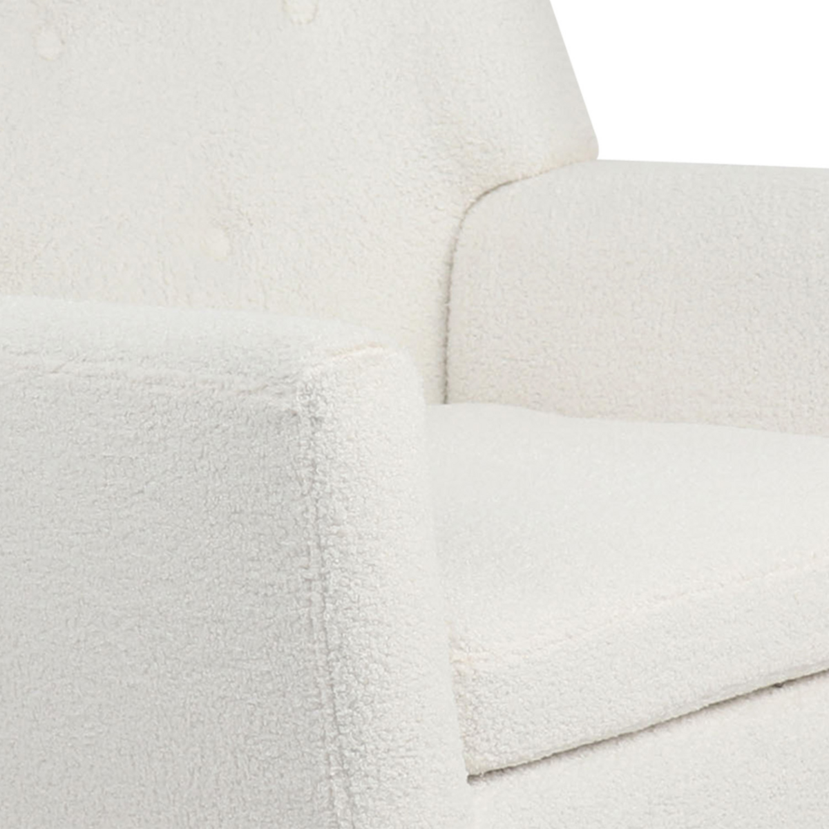 ID MARKET Fauteuil scandinave LIV en tissu bouclette blanc