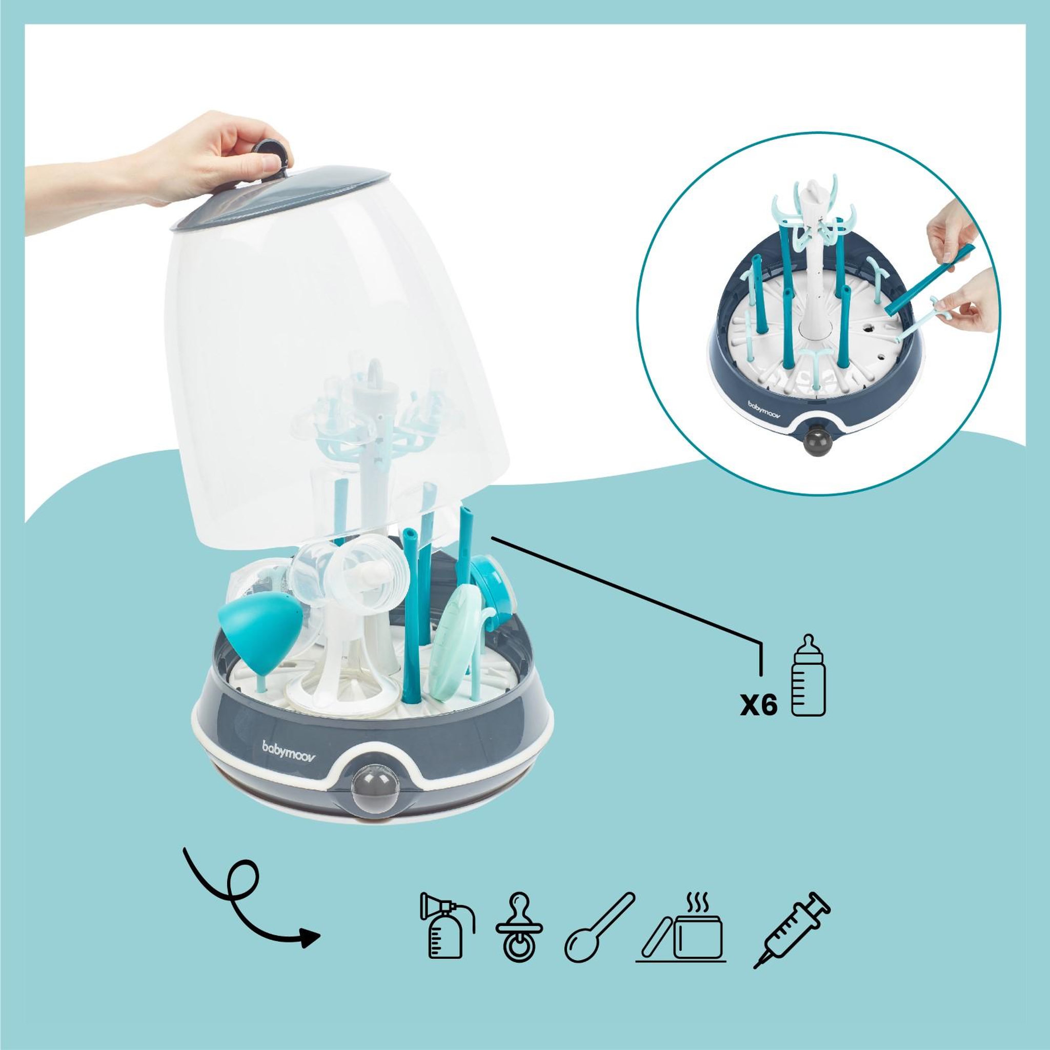 Voir la diapositive 5 : BABYMOOV Stérilisateur 2 en 1 pour enfant turbo steam plus babymoov - biberons & accessoires - universel