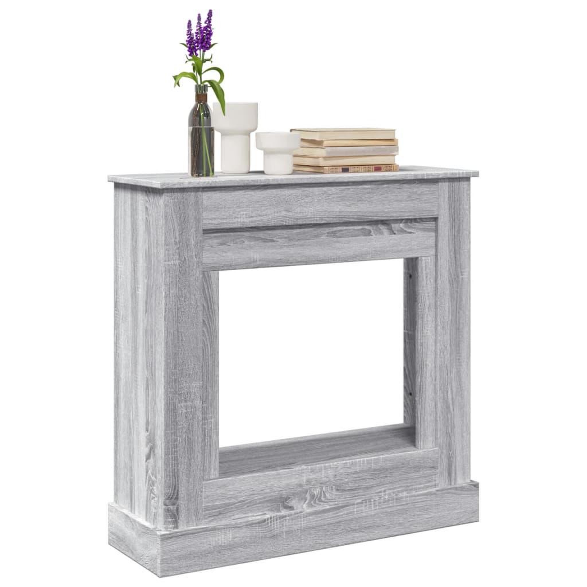 VIDAXL Cadre de cheminee sonoma gris 90x30x90 cm bois d'ingenierie
