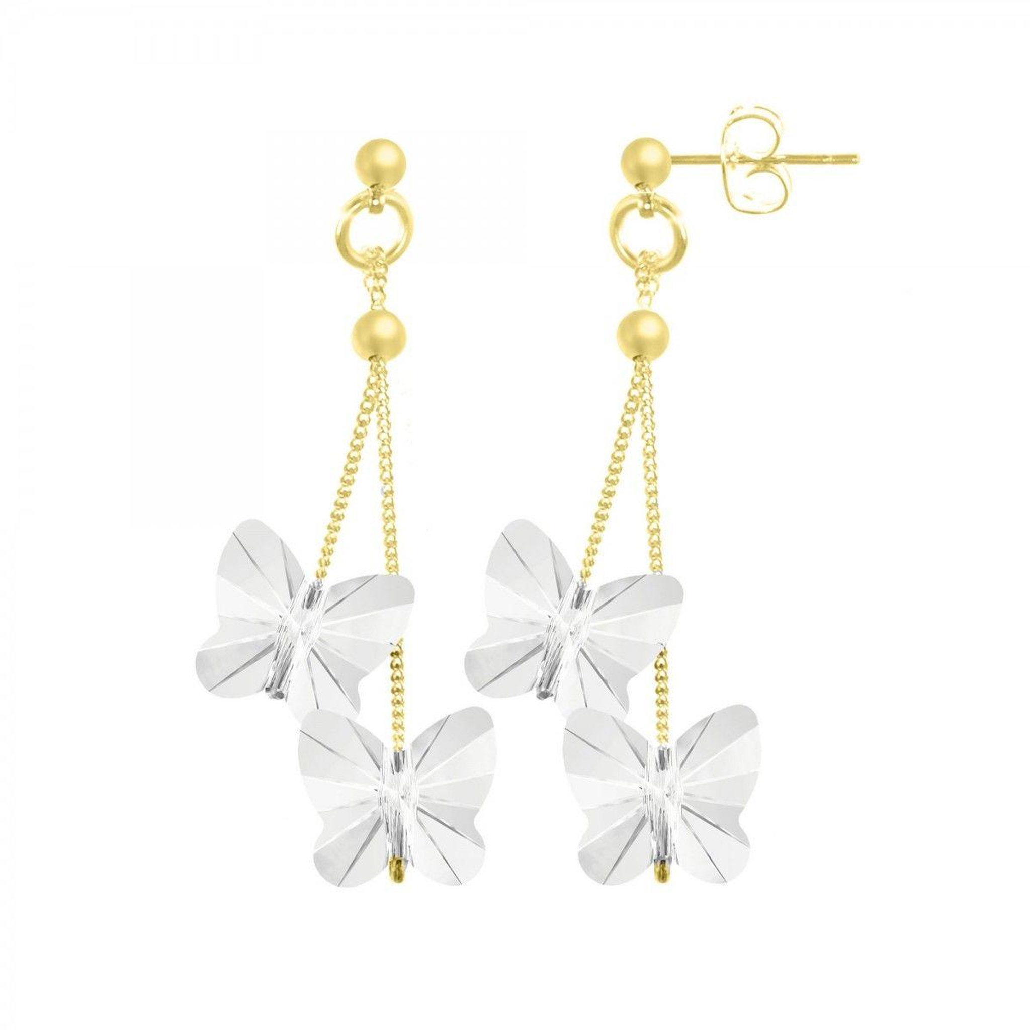 SC BOHEME Boucles d'oreilles papillons ornées de cristaux scintillants par SC Bohème