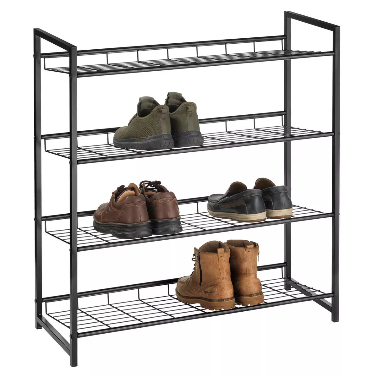 IDIMEX Étagère à chaussure ORDO, meuble à chaussure, rangement porte-chaussure à 4 niveaux en métal