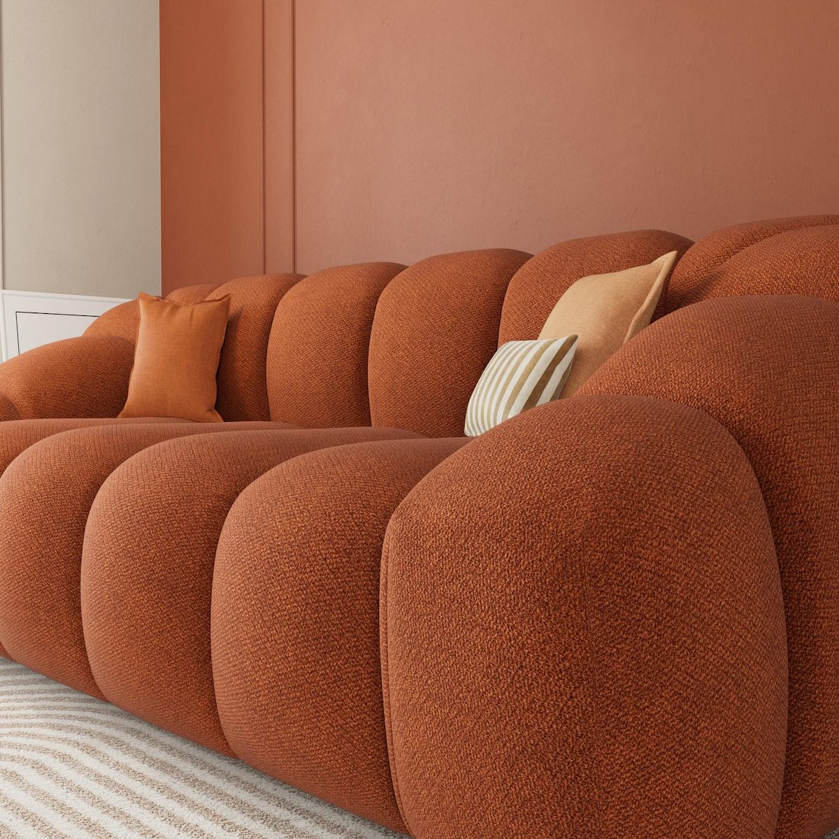 LISA DESIGN Ava - canapé 3 places en velours texturé