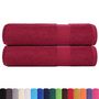 Voir la diapositive 2 : VIDAXL Serviettes de douche 2 pcs bordeaux 70x140cm 360g m² 100% coton