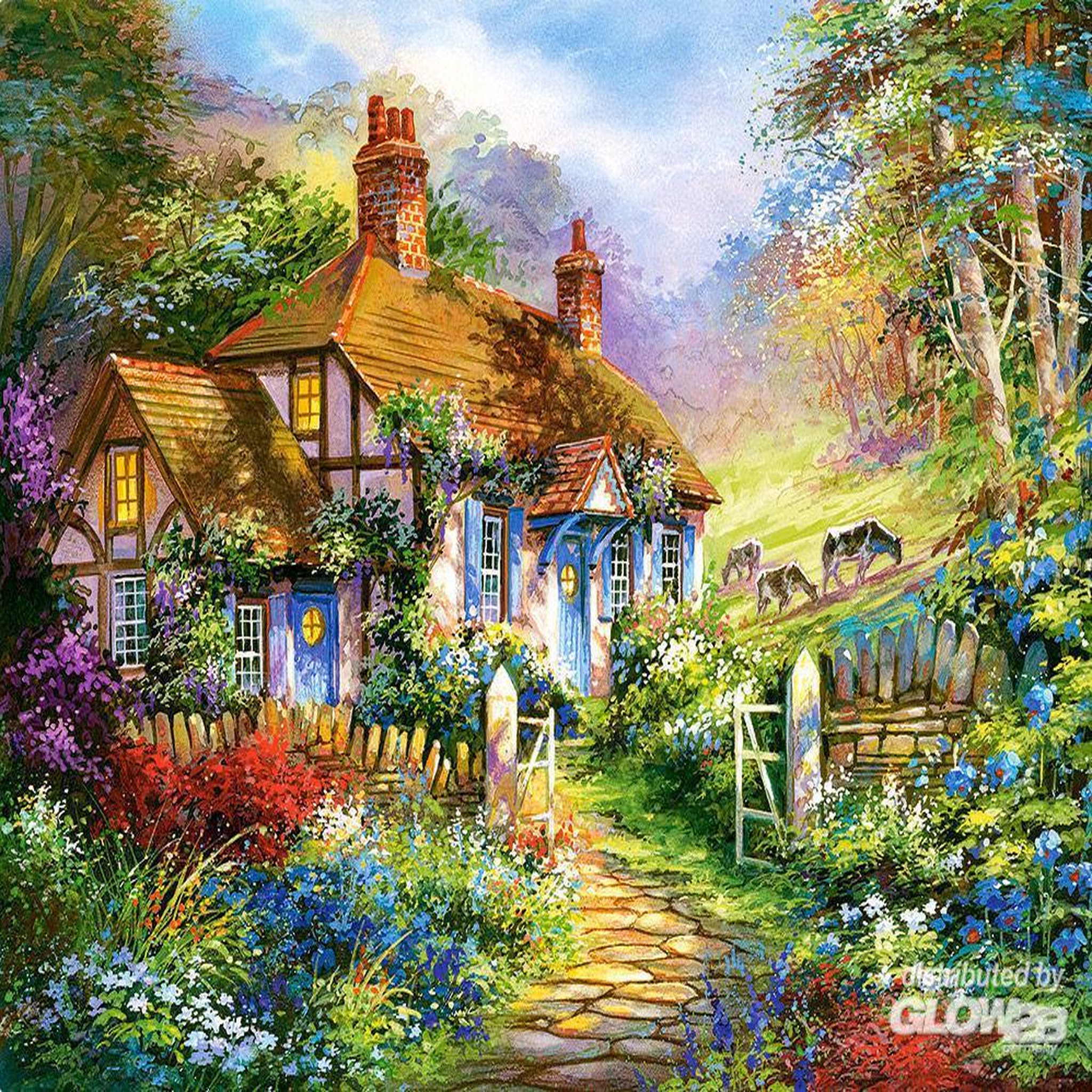 Voir la diapositive 4 : Castorland Puzzle 3000 pièces : cottage forestier
