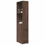 VIDAXL Armoire de salle de bain etroite avec roulettes chene marron