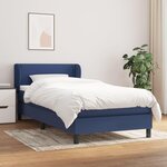 VIDAXL Sommier a lattes de lit avec matelas Bleu 80x200 cm Tissu