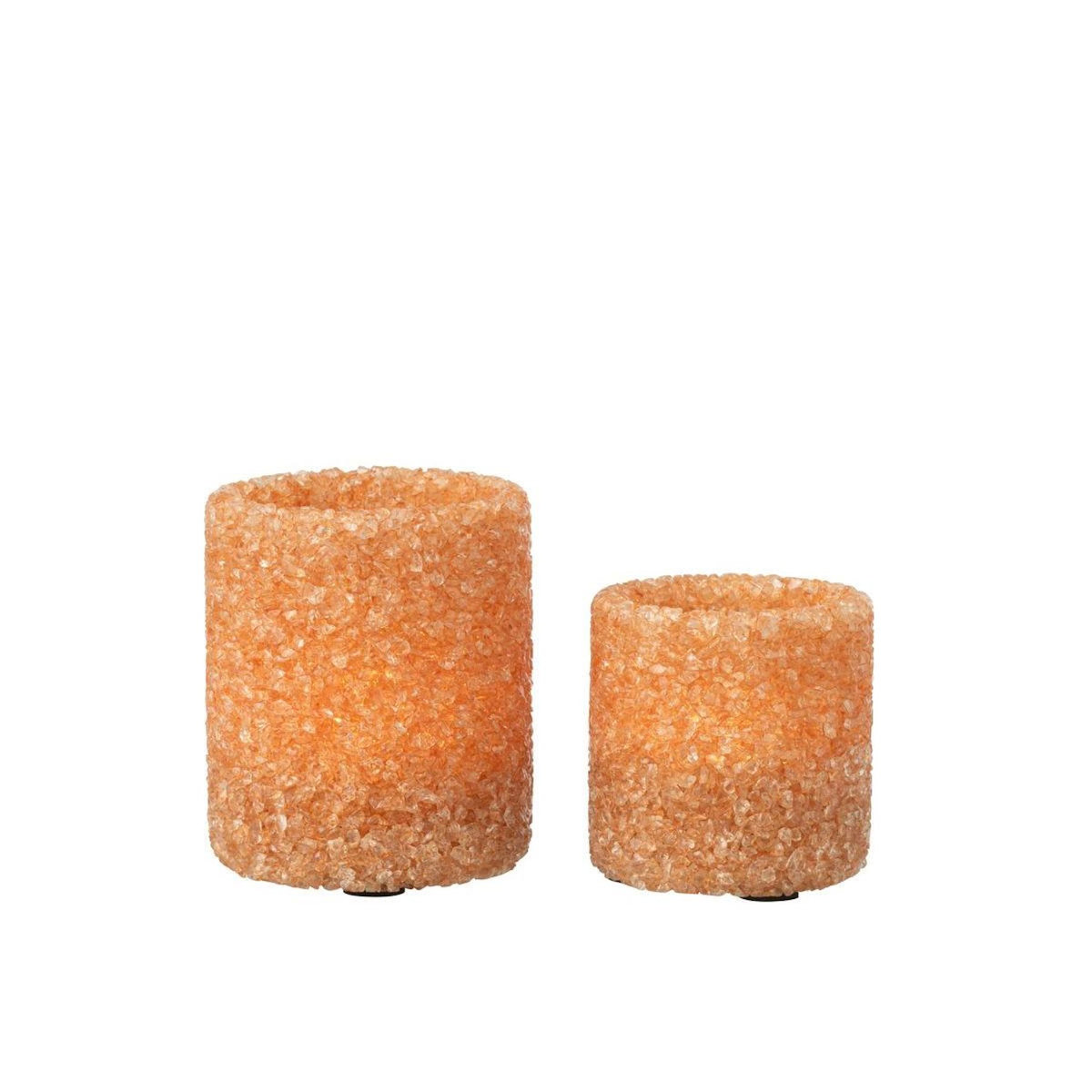 Paris Prix Lot de 2 Photophores en Verre  Pierre  9cm Rouille