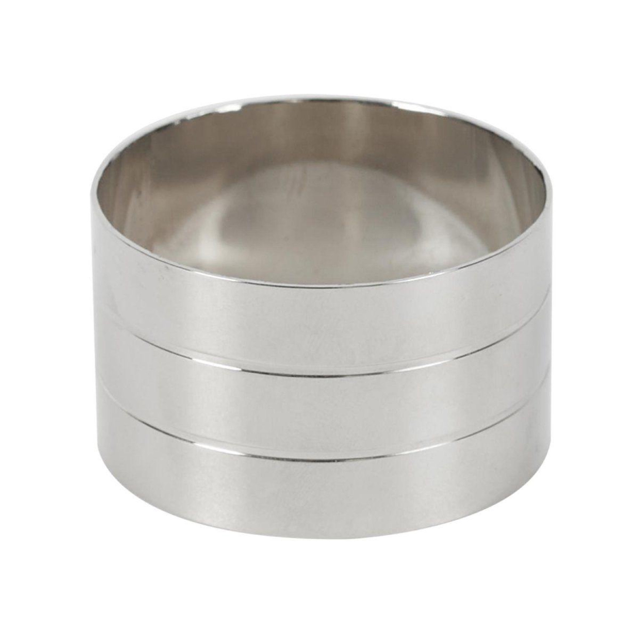 Voir la diapositive 2 : COOK CONCEPT Lot de 4 ronds de serviette  grand hôtel  11cm argent